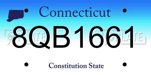 8QB1661 Connecticut License Plate