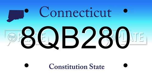 8QB280 Connecticut License Plate