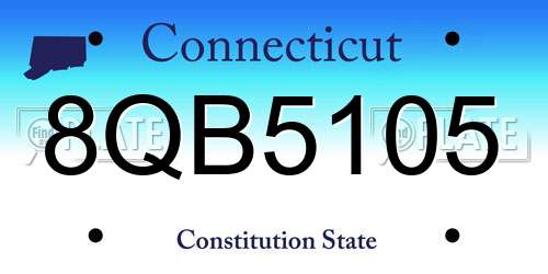 8QB5105 Connecticut License Plate