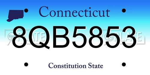 8QB5853 Connecticut License Plate