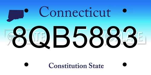 8QB5883 Connecticut License Plate