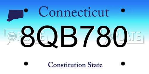 8QB780 Connecticut License Plate