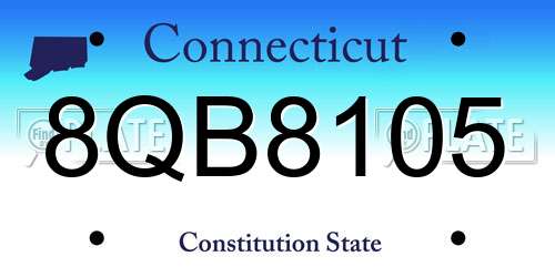 8QB8105 Connecticut License Plate