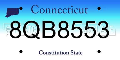 8QB8553 Connecticut License Plate