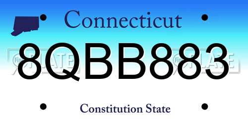 8QBB883 Connecticut License Plate