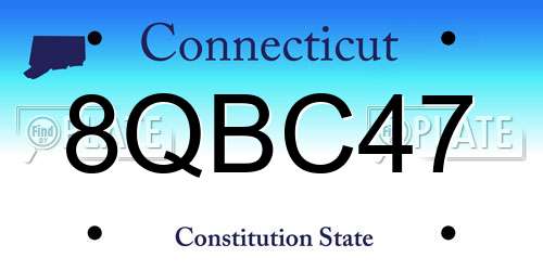 8QBC47 Connecticut License Plate