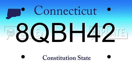 8QBH42 Connecticut License Plate