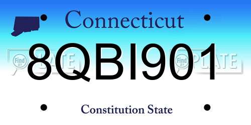8QBI901 Connecticut License Plate