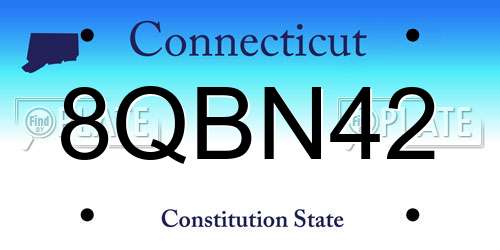 8QBN42 Connecticut License Plate
