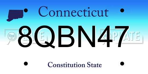8QBN47 Connecticut License Plate