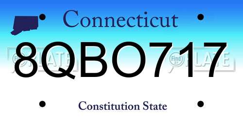 8QBO717 Connecticut License Plate