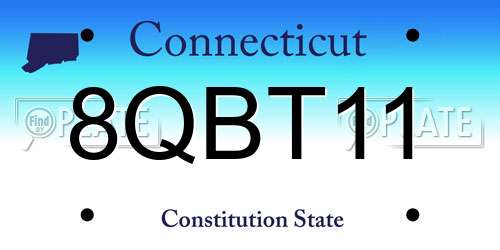 8QBT11 Connecticut License Plate