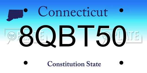 8QBT50 Connecticut License Plate