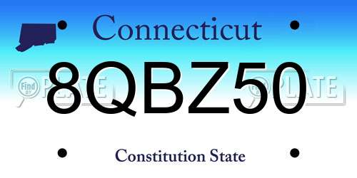 8QBZ50 Connecticut License Plate
