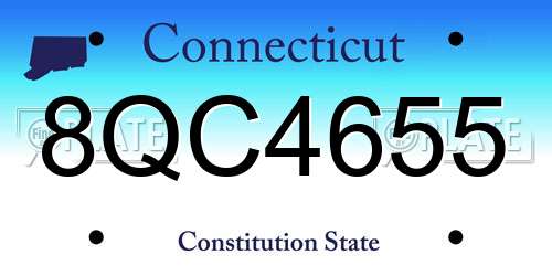 8QC4655 Connecticut License Plate