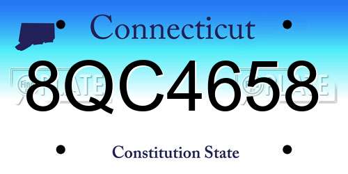 8QC4658 Connecticut License Plate