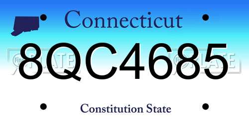 8QC4685 Connecticut License Plate