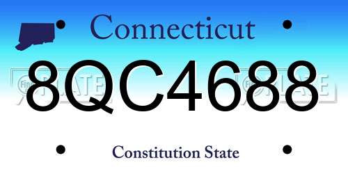 8QC4688 Connecticut License Plate