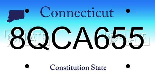 8QCA655 Connecticut License Plate