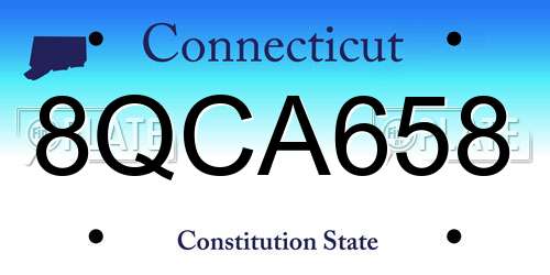 8QCA658 Connecticut License Plate