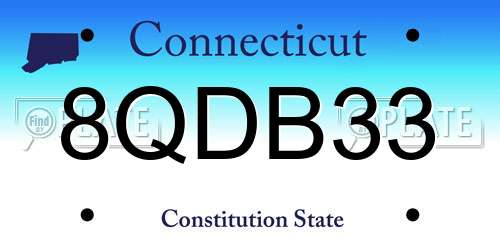 8QDB33 Connecticut License Plate