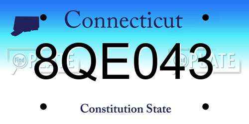 8QE043 Connecticut License Plate