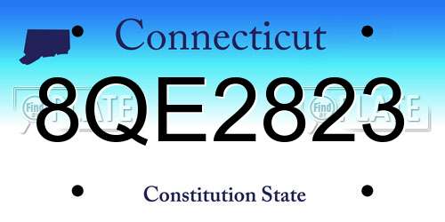8QE2823 Connecticut License Plate