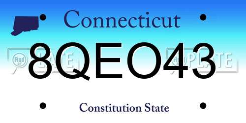 8QEO43 Connecticut License Plate
