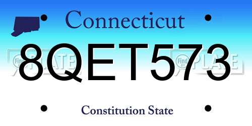 8QET573 Connecticut License Plate