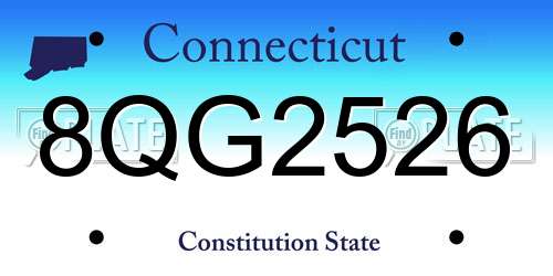 8QG2526 Connecticut License Plate