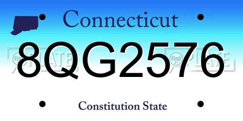 8QG2576 Connecticut License Plate