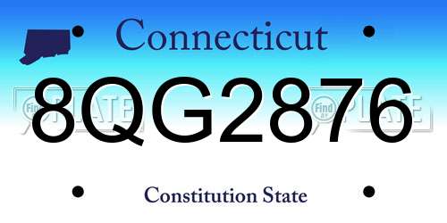 8QG2876 Connecticut License Plate