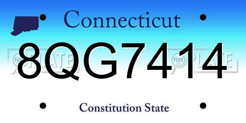 8QG7414 Connecticut License Plate