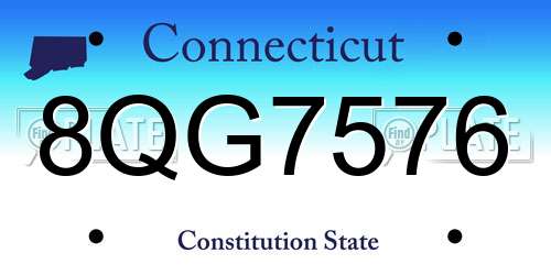 8QG7576 Connecticut License Plate