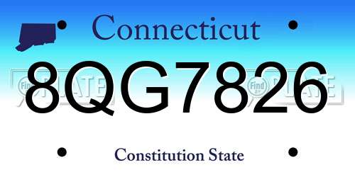 8QG7826 Connecticut License Plate