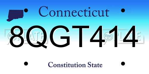 8QGT414 Connecticut License Plate