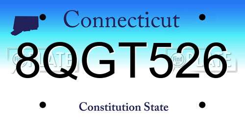 8QGT526 Connecticut License Plate