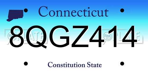 8QGZ414 Connecticut License Plate