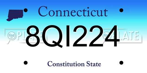 8QI224 Connecticut License Plate