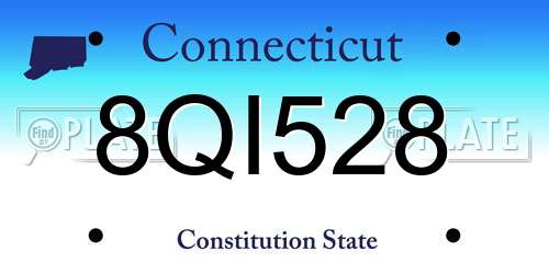 8QI528 Connecticut License Plate
