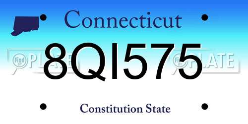 8QI575 Connecticut License Plate