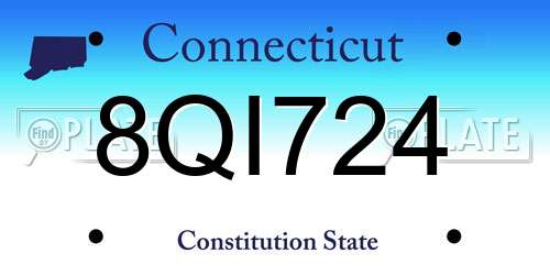 8QI724 Connecticut License Plate