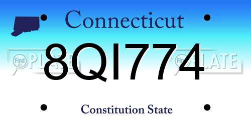 8QI774 Connecticut License Plate