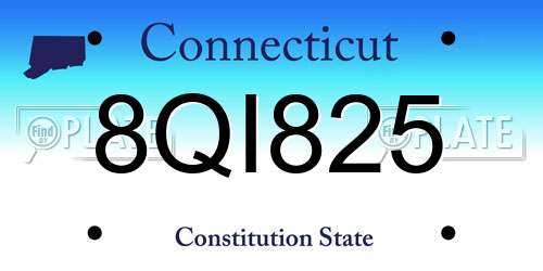 8QI825 Connecticut License Plate