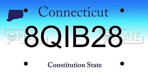 8QIB28 Connecticut License Plate