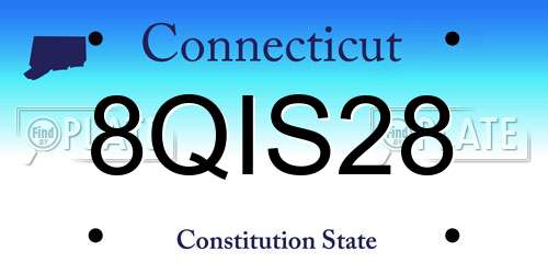 8QIS28 Connecticut License Plate