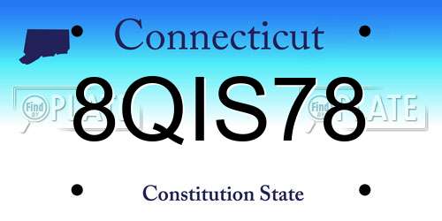 8QIS78 Connecticut License Plate