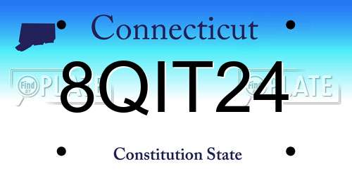 8QIT24 Connecticut License Plate