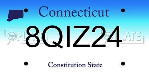 8QIZ24 Connecticut License Plate