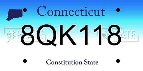 8QK118 Connecticut License Plate